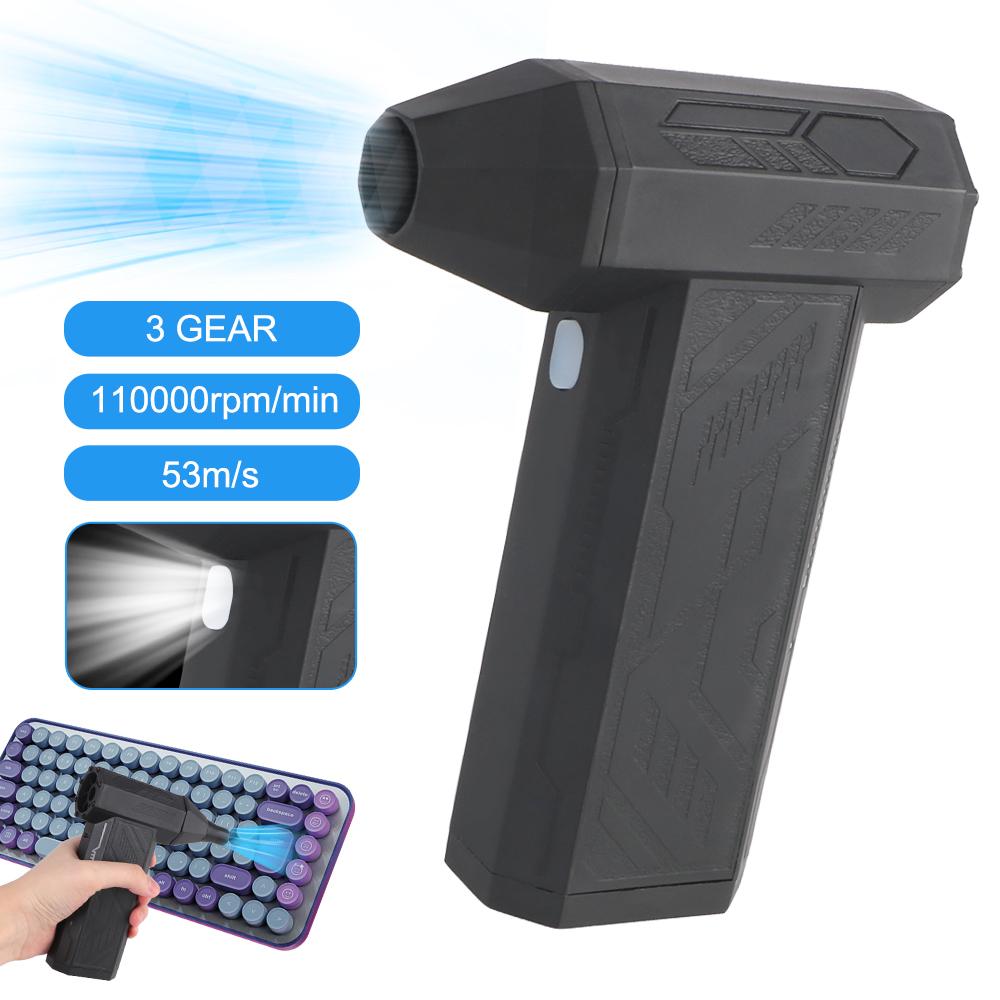 

Turbo Jet Fan 110000RPM Portable Car Blowing Snow 3 Gears adjustable Cleaning Blower Tool Electric Air Duster Car Accessories Black