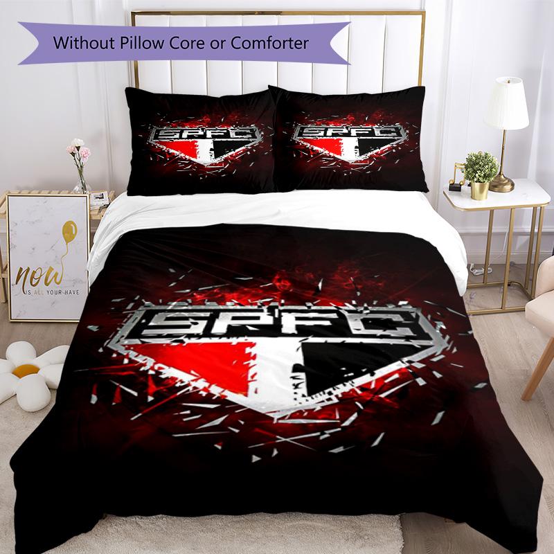 Paulo Fc Emblem Printed Pattern Duvet Cover Set – includes 1 duvet cover and 2 matching pillowcases Bedroom decor Christmas gifts