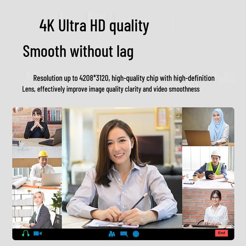 AONI C18 4K Fixed Focus USB Webcam with Microphone