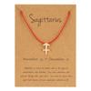 Elegant 12 Constellation Zodiac Sign Black Red Braided Rope Bracelet For Leo Virgo Jewelry