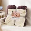Winter Doppelschicht Korallenfleece & Lammwolle Einfarbig Decke
