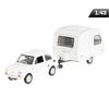 Model 1:43 Set Fiat 126p + Niewiadów Camping Trailer, White