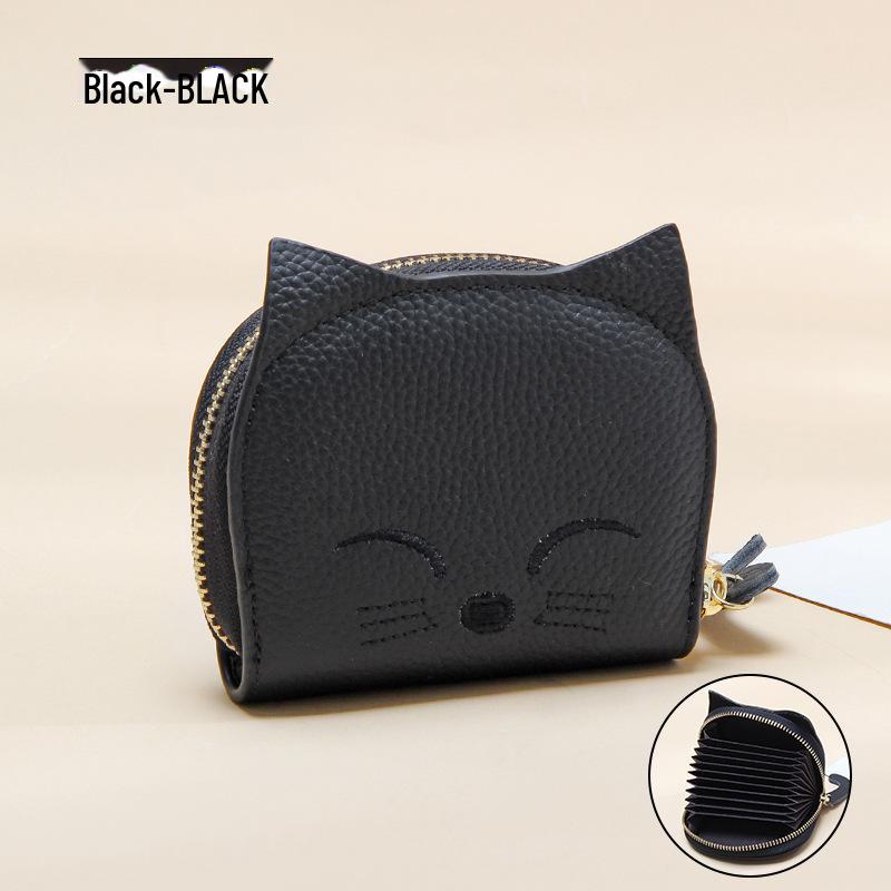 2024 Women's Cute Cartoon Pendant Leather Card Holder with Multi-Slot ID