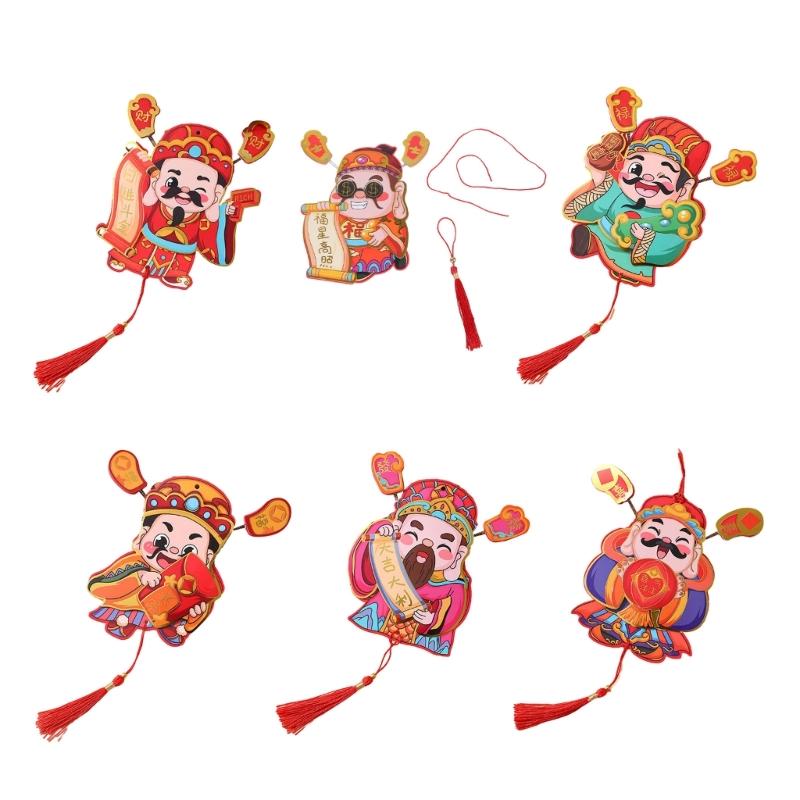 God of Fortune Fridge Sticker Magnet God of Fortune Hanging Ornament Lucky Money Pockets Chinese Redness Envelope
