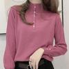 Autumn Winter Pure Wool Sweater Women's Half High Neck Pullover Casual Knit Tops Fashion Warm Plus Size Female Sweaters