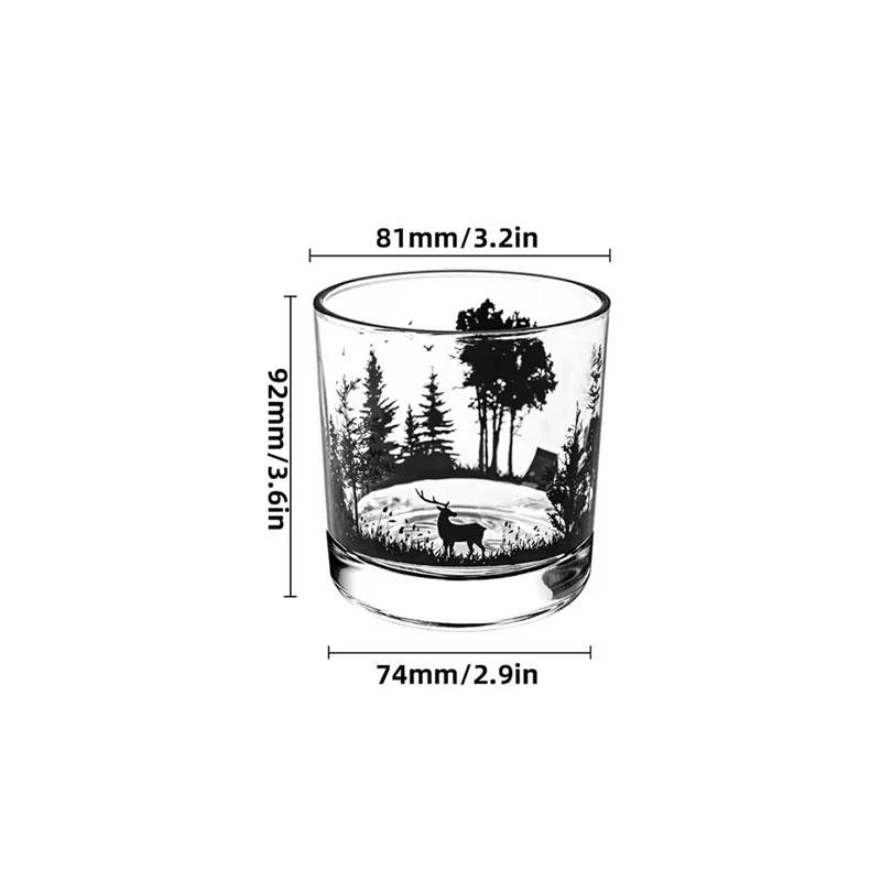 

300ml Whisky Wine Glass Cup European American Creative Silhouette Glass Wine Glass Iceberg Glass Rock Glass Christmas Coffee Mug 1pcs