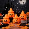 Luz Noturna de Abóbora de Halloween, Abóbora com Chapéu de Bruxa Iluminado por LED, Luminária de Mesa de Abóbora Cartoon Assustadora para Decoração de Festa de Feriado