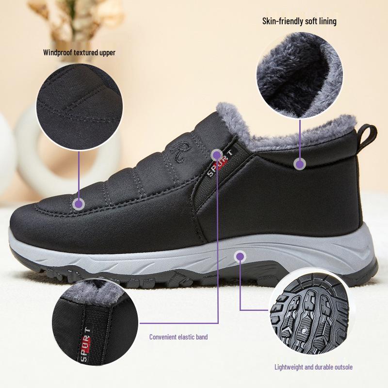 Damen Plus Samt Verdickte Baumwolle Schneestiefel - Unisex Winter Wanderschuhe
