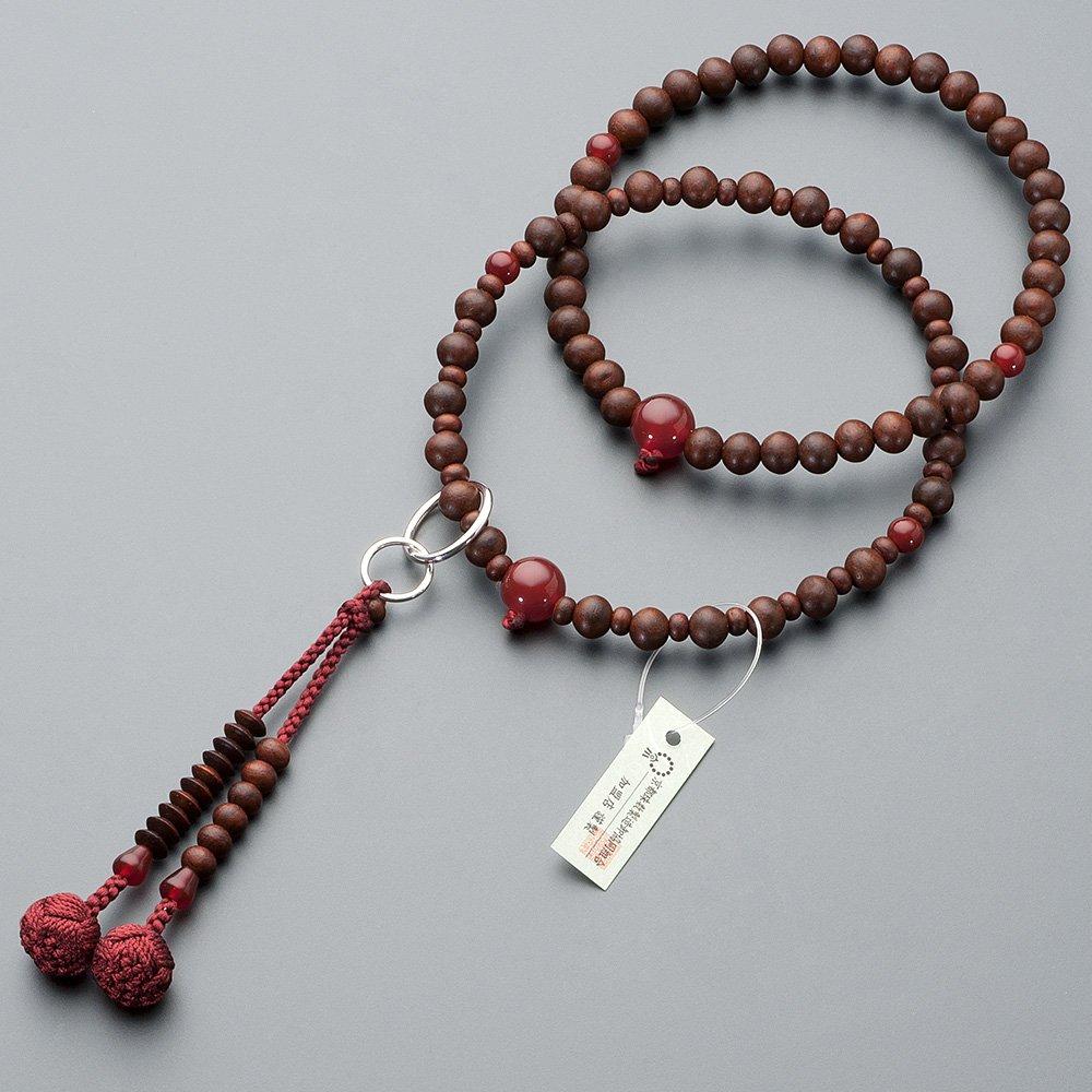 Buddhist altar shop Takita Shoten Prayer beads Jodo sect authentic rosary beads Rosewood agate made Jodo pure silk Hanabon tenbo Kyoto prayer main