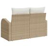 Garden Sofa with Cushions Beige 124 X 62 X 69 Cm Poly Rattan