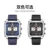 Watch Watch Men'S Leather Square Business Multifunctional Timing Quartz Watch