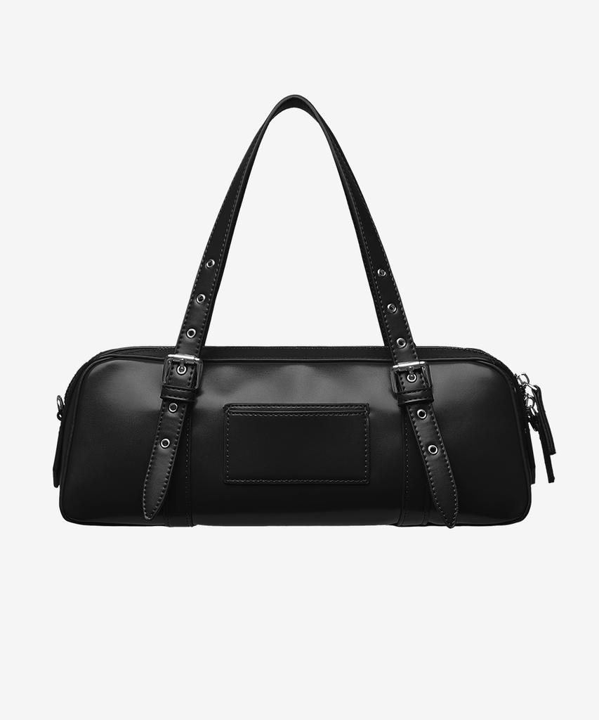 Black Purple Harness Boston Bag_Black