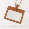 Nafka Women's Mostro Leather ID Card Holder, Pass Case, Neck Strap, Made In Japan [NFK-72203] (Camel)