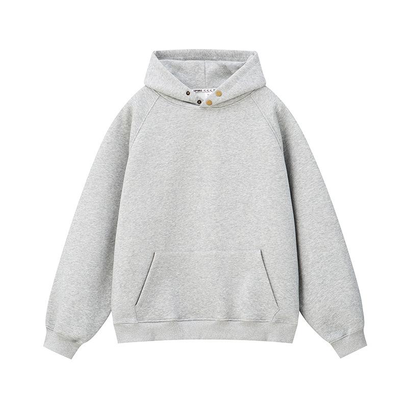 Kapuzenpullover Herren Neue Frühlings- und Herbstmode Einfarbige Kapuzenjacke Jungenoberteil Amerikanische High Street Lockerer, verdickter Mantel