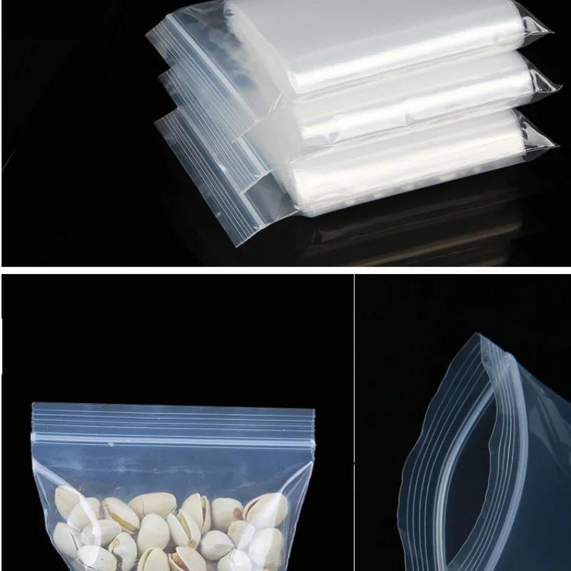 0,12 mm selbstverschließender PE-Beutel, feuchtigkeitsbeständig, transparent, robust, hochversiegelter Beutel aus Knochenstreifen, verdickter, dichter Verpackungssack aus Kunststoff für Lebensmittel