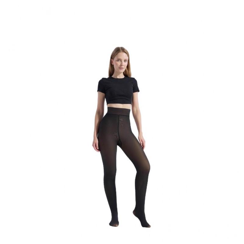 Damen High-Waist Nahtlose Bodystocking Strumpfhose Mit Formgebendem Effekt Blickdicht Transparent Leggings Winter