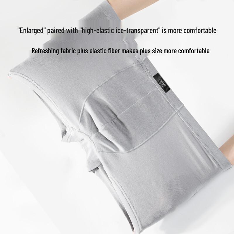 LANGSHA Men's Plus Size Ice Silk Boxer Briefs 4-Pack