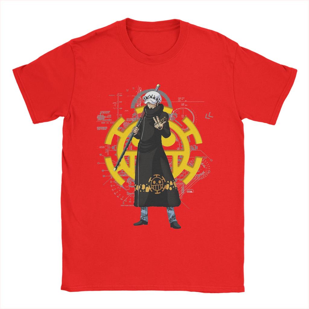 Trafalgar Law Ones Pieces T Shirts for Men 100 Cotton Funny TShirts O Neck Tee Shirt Short Sleeve Clothes Unique