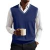 Maglione lavorato a maglia senza maniche con scollo a V da uomo