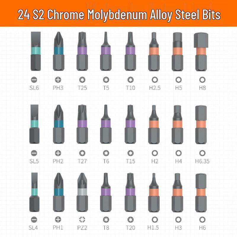 24-in-1 Multi-Function Ratchet Screwdriver Set - High Hardness S2 Steel