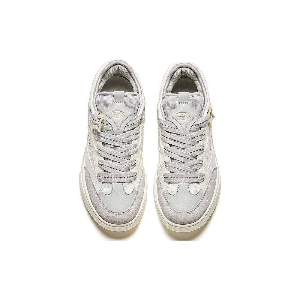 Anta Versatile Comfortable Lightweight Casual Slip-Resistant Durable Low-Top Skate Shoes Women sneakers Gray White 922418071-3