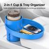Detachable Car Cup Holder Double Layer Tray Cell Phone Holder Expandable Food Table Sturdy Base for Long Road Trips Table Tray