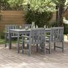 VidaXL Garden Dining Chairs Set of 4 Light Grey HDPE Outdoor Furniture Comfortable Slat Design 3335797