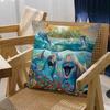 Ocean World Shark Area Pillow Covers Cartoon Sofa Decorative Home Double-Sided Printing Short Plush Cute Cushion Cover