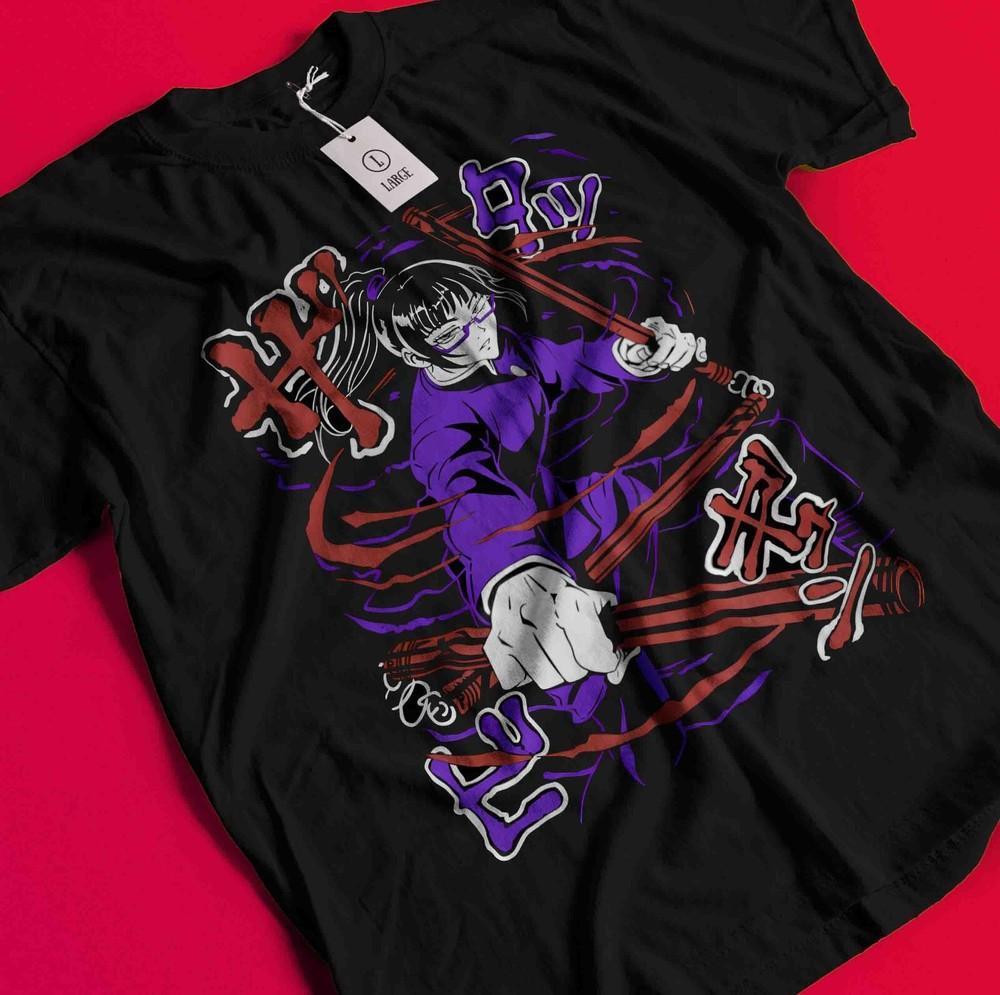 

Maki Zenin T-shirt Jujutsu Kaisen Horror Anime Manga Kawaii Gift Shirt All Size BB016 4XL