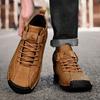 Winter Neue Herren-Stiefeletten mit niedrigem Schaft Hochwertige handgenähte Freizeit-Sneakers aus Leder mit Klettverschluss Klassische Herrenschuhe Übergröße 48