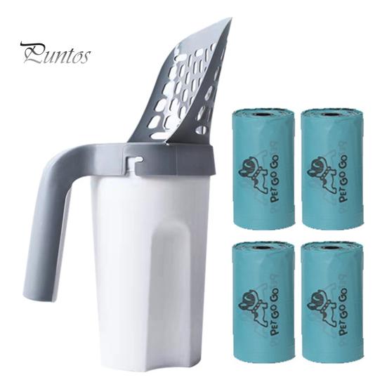 

Совок для кошачьего туалета с 1/2/4 сменными мешками для мусора, рулон большой емкости, лоток с прорезями, портативный совок для сбора фекалий, просеивающая лопата, сито, товары для животных C