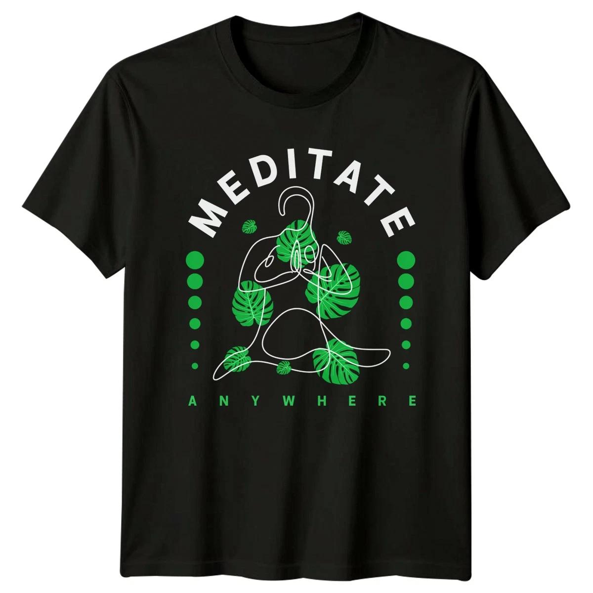 Meditate Anywhere T-Shirt Stylish Yoga Meditation Birthday Gift For Him And Her M