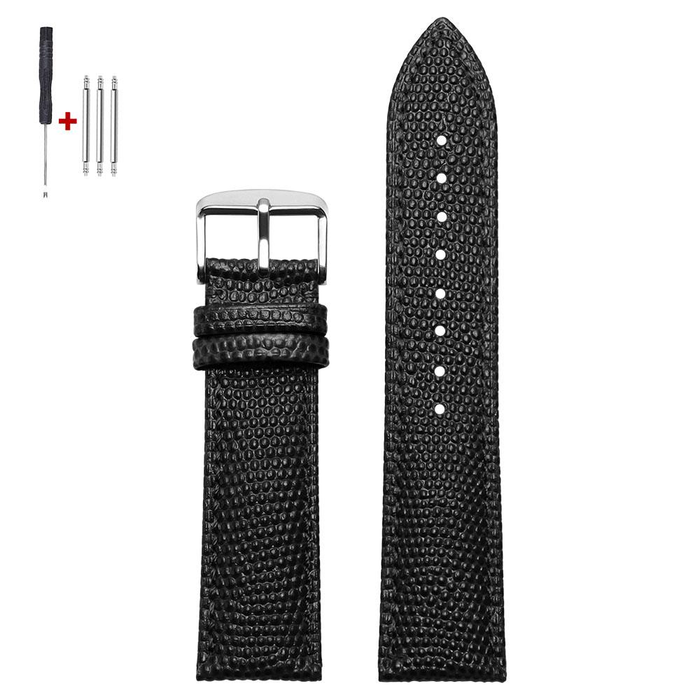 Vintage Lizard-pattern Leather Watch Band 14mm 15mm 16mm 18mm 19mm 20mm 21mm 22mm Universal Business Men Women Wristwatch Straps