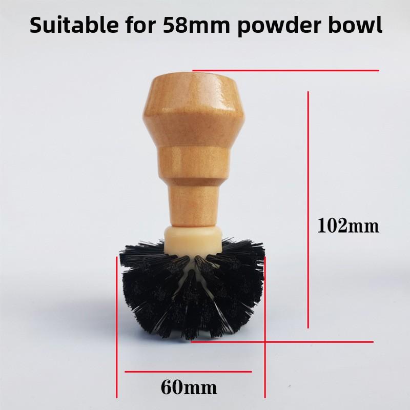 1PCS Coffee Machine Cleaning Brush - Wooden Handle PP Plastic for Espresso Portafilter Powder Bowl Brush Universal Kitchen Tool