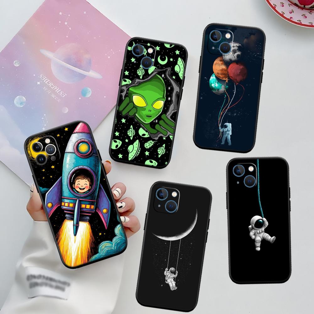 RA4 Astronaut Space Moon Alien Case for Samsung A11 A12 A13 A15 A52S A53 A55 A56 A70 A71 A72 A73 F06 F16 F56 S10 Plus S10e