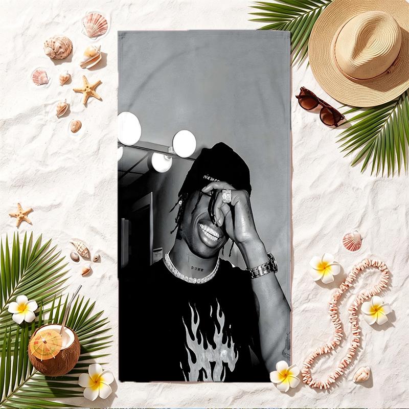 Travis scott Soft Beach Towel Stylish Beach Pool Towel for Summer Seaside Vacation Travel