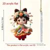Cute Ancient Costume Girl Pattern Acrylic Pendant For Creative Auto Accessories