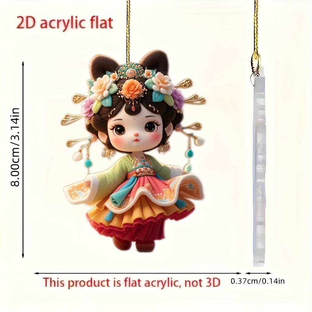 Cute Ancient Costume Girl Pattern Acrylic Pendant For Creative Auto Accessories