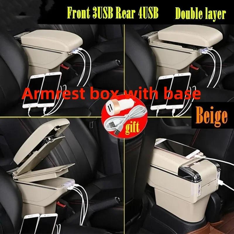 For Ibiza 6j Ibiza 6L Armrest Box For Seat Ibiza Car Armrest Central Storage Box Retrofit with USB Interior Car Accessories
