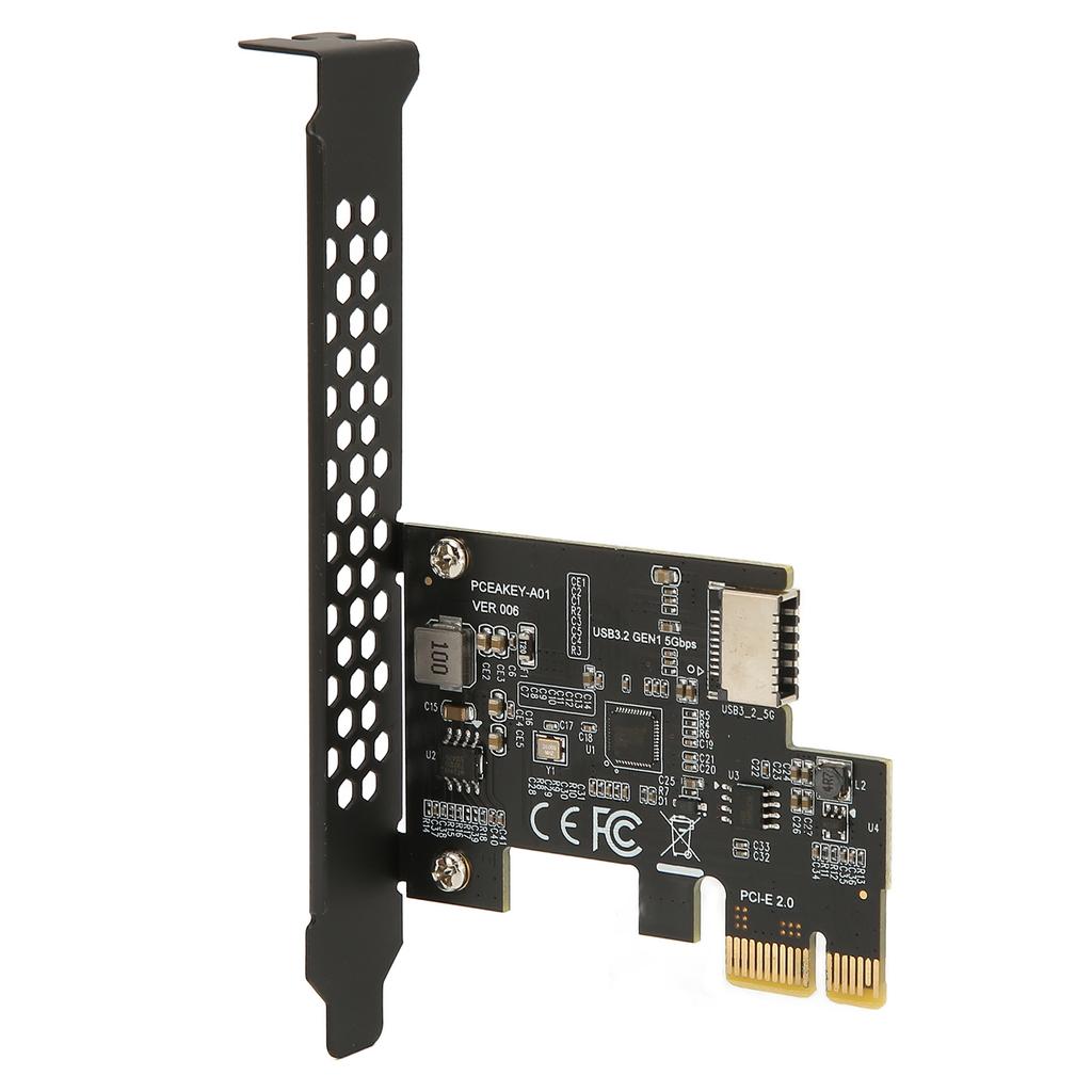 PCIE til USB 3.2 Udvidelseskort Sort 5Gbps Høj Hastighed PCIE X1 til USB3.2 Gen1 TYPE E 20PIN Udvidelseskort Til stationær computer