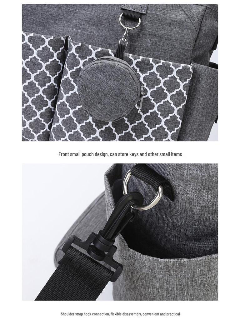 One-Shoulder Multi-Functional Mom & Baby Crossbody Bag with Stroller Attachment