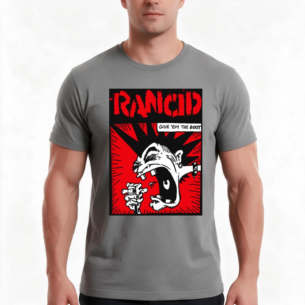Rancid TShirt Summer Casual Cotton Tee Oversized Streetwear Tops Vintage Graphic Print Loose Fit Short Sleeve Cotton