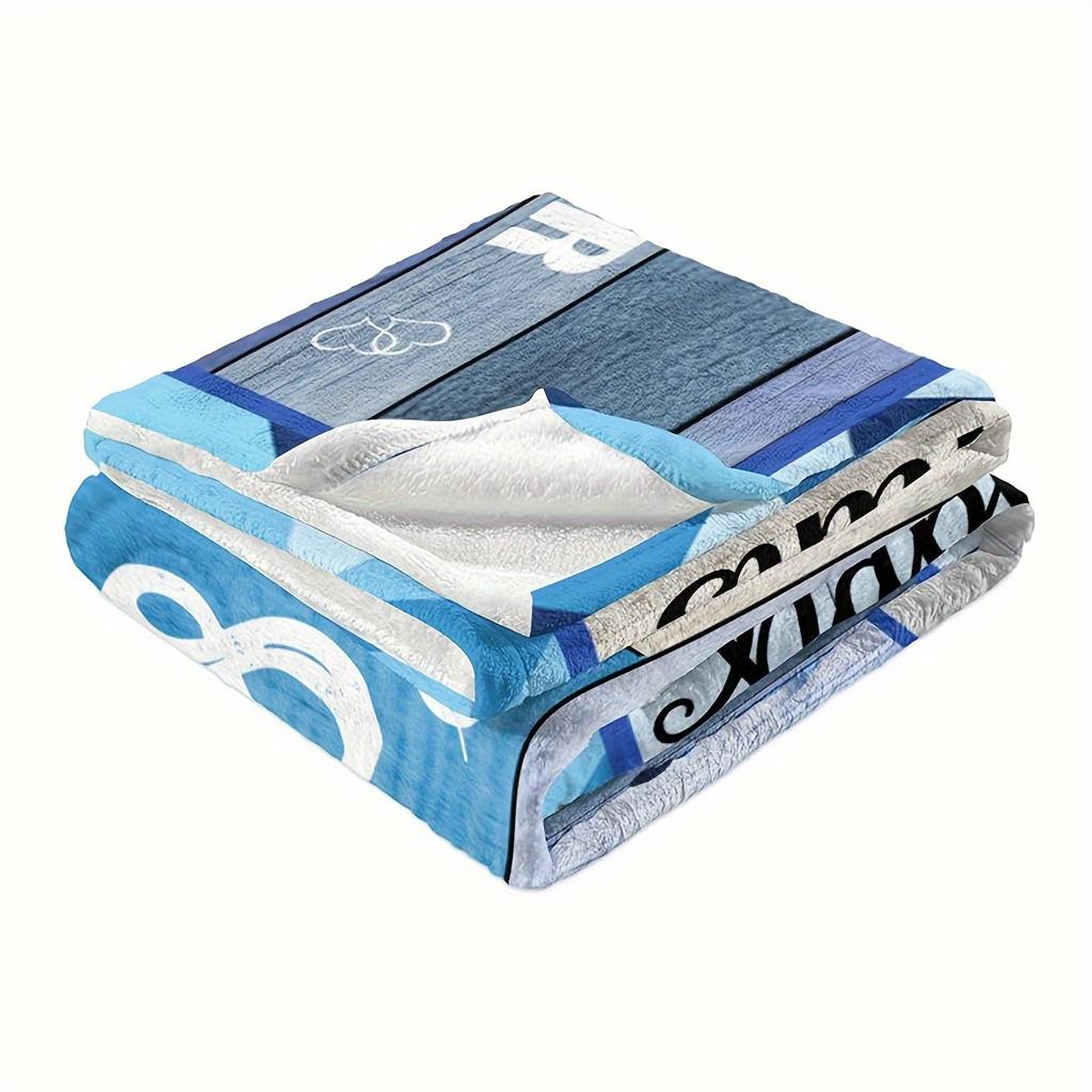 Soft Warm Blue Flannel Blanket - 18th Birthday Gift | Cozy Nap Throw for Sofa/Bed | Ideal Birthday Present