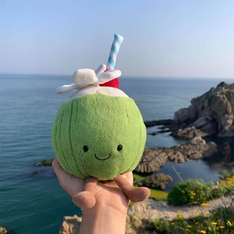 20cm Jellycat Aruban Coconut Lemonade Soft Plush Toys Room Decoration Doll Cat Dog Ideal Pet Supplies Halloween Christmas Gift