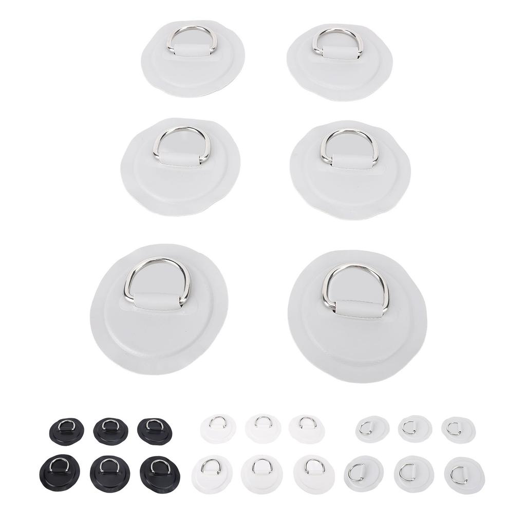 Stainless Steel D Ring Patch Kit PVC Paddle Board D Rings with Rope Hooks for Kayak Inflatable Boat 