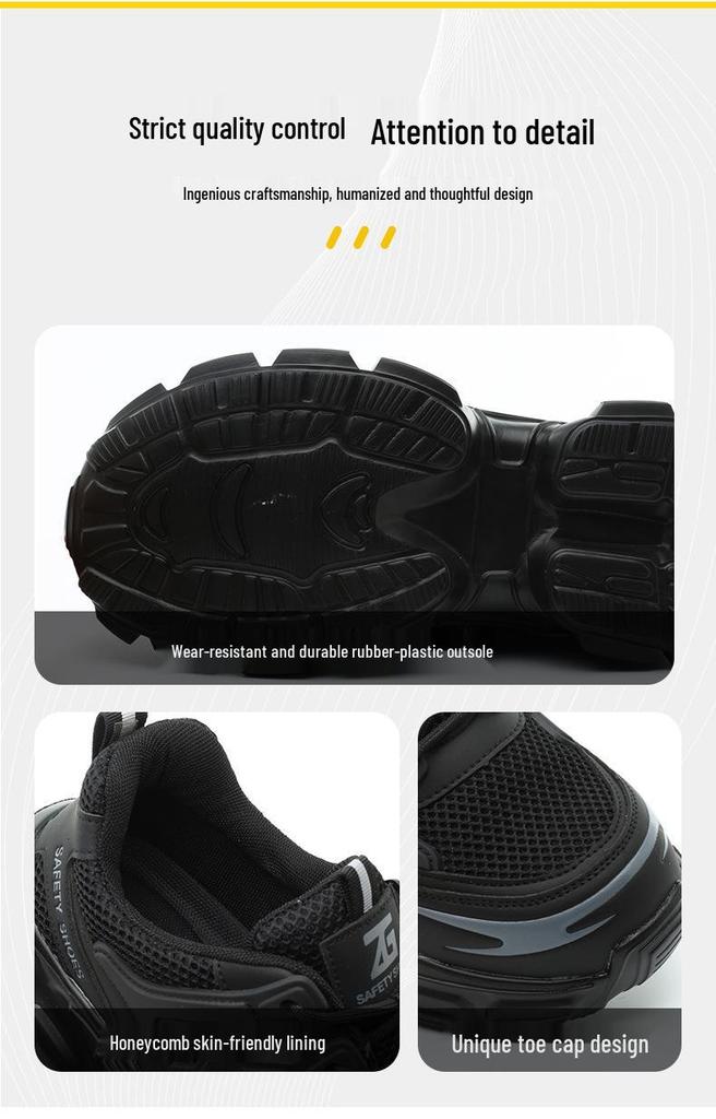 Men's Breathable Safety Work Shoes – Anti-Smash, Anti-Puncture, Soft Sole, Comfortable for Long Standing, Cross-Border Protection