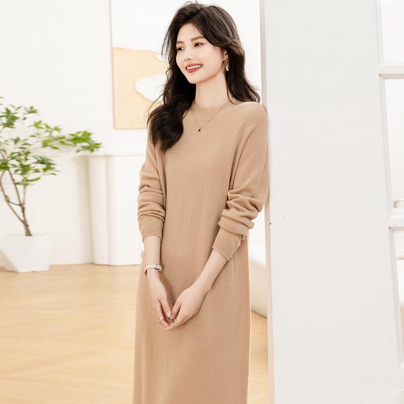 

MOKANA Women s Long Sleeve A-Line Midi Dress L