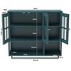 Bathroom Wall Cabinet, 3-Door, Open and Hidden Storage, Glass Door, Towel Bar, for Entryway Living Room Bathroom Dining Room, Dark Green
