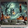 1 Piece of 2D Background Fabric, Polyester Background Fabric for Halloween Pumpkin Cemetery scene.PMJ