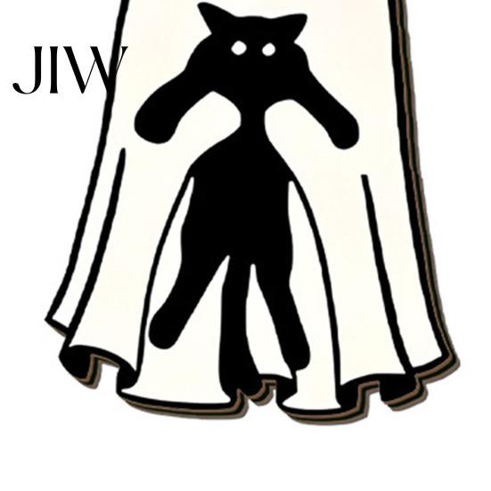 Funny Wall Mounted Hangers Halloween Ghost Cat Wooden Hanging Hook for Keys Hats, Decorative Black Entryway Organizer Hanger, Cute Home Living
